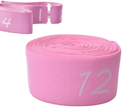 SnelShoppen - Yoga Band 135 cm - Verstelbare Stretch Band voor Pilates, Dans, Gymnastiek - 12 Loops voor Effectieve Rek- en Buigoefeningen