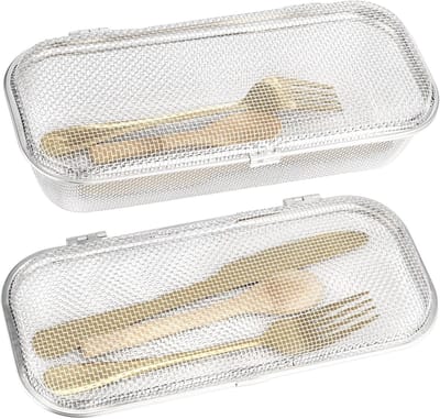 Vaatwasser mand - Bestekmand Opbergmand - Kleine voorwerpen reinigen - 304 Roestvrij staal - 2 stuks 265 cm - Zilver