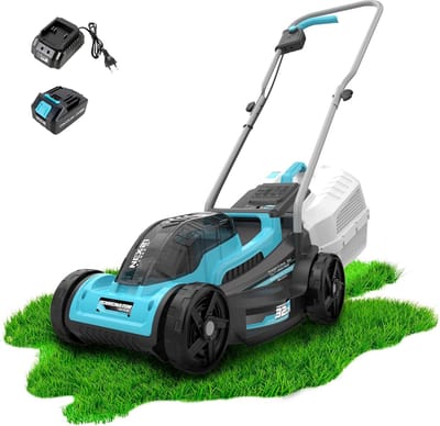 Accugrasmaaier - Elektrische grasmaaier - Gazon Onderhoud - Borstelloze Motor - 32 cm Maaibreedte - Zwart
