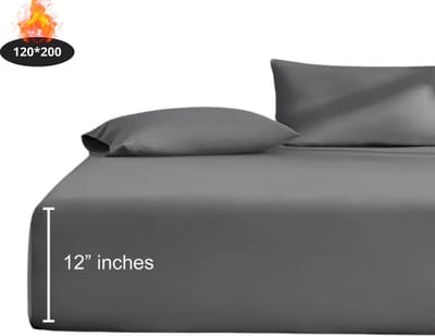 Nivard Hoeslaken Set - Inclusief Kussensloop - 3 Delige Set - Beddengoed - Fitted Sheet - Pillow Case - Bed - Donkergrijs 120 x 200