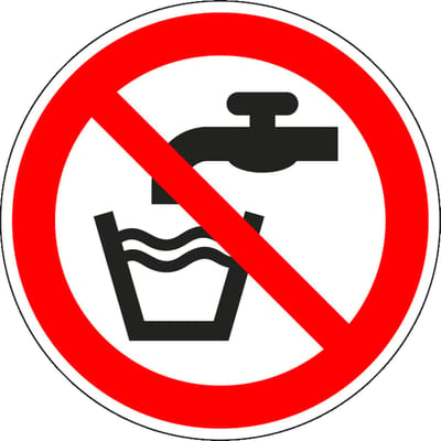 Geen drinkwater sticker - ISO 7010 - P005 100 mm