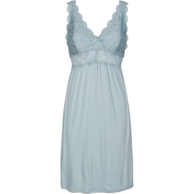 By Louise Slipdress Dames Nachthemd Met Kant Blauw - Maat S
