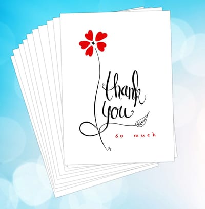 Thank You - Set van 10 bedankkaarten met enveloppen - Bedankt - Dankjewel - Dankuwel - Kaartenset - Wenskaarten - 10 stuks - inclusief enveloppen