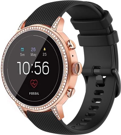 Strap-it Siliconen bandje 18mm - geschikt voor Fossil Gen 5e 42mm / Gen 6 42mm - Huawei Watch GT 4 - 41mm - Huawei Watch GT 5 - 41mm / GT 5 Pro - 42mm - Withings ScanWatch 2 - 38mm / ScanWatch Light / Steel HR 36mm - zwart