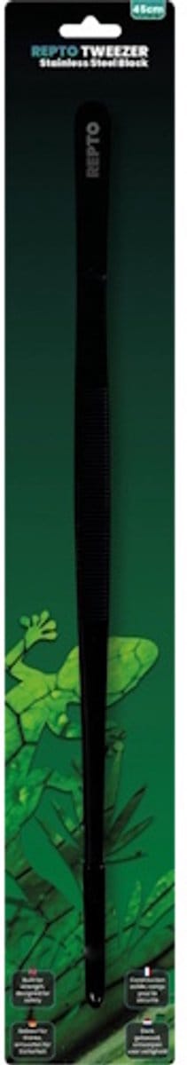 Repto Tweezer RVS Zwart voederpincet voor reptielen 45CM