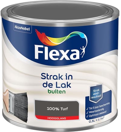 Flexa - Strak In De Lak Buitenlak Hoogglans - 100% Turf - Mengverf - 500 Ml