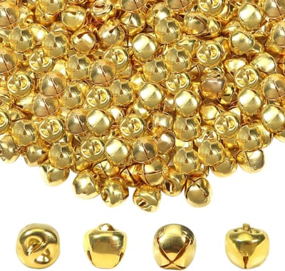 Dailygoody - Kerst Jingle Bells - Mini Belletjes - 200 Stuks - Goud - Kerstboomversiering - Doe-het-zelf Decoratie - Geschikt voor Feestdagen