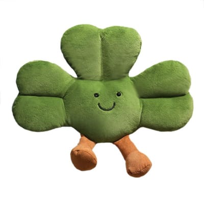 Nieuwe Gesimuleerde Klaverpop Gevuld Pluche Speelgoed Cartoon Anime Planten Schattig Kussen Kinderverjaardagscadeau Leuke Pop 20cm beige