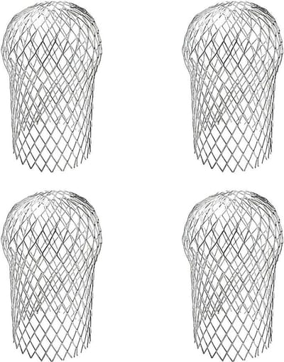 Een set van 4 afvoerfilters, gemaakt van aluminiumlegering, is geschikt voor afvoerbuizen met een diameter van 3 tot 10 centimeter.