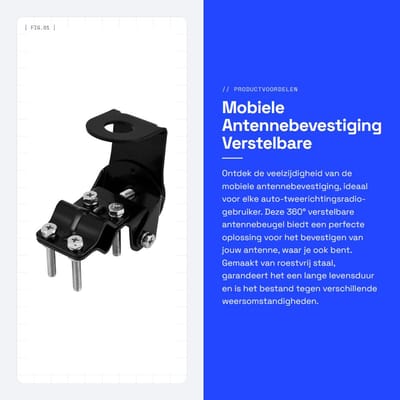 Dailygoods- Antennebeugel 360° Verstelbaar - Roestvrij Stalen Bevestigingshouder - Mobiele Antennebevestiging - Flexibele Montage - Inclusief 4 Schroeven - Duurzaam en Corrosiebestendig - Antennehouder