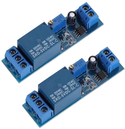 Allecto - 5V Tijdrelaismodule - Instelbare cyclus - Vertragingstimer - Compact formaat - 0-10 seconden vertraging - Geschikt voor diverse toepassin...