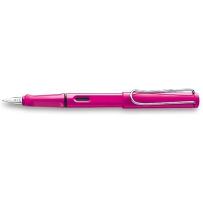 Lamy vulpen, model safari pink met een medium blauwe vulling