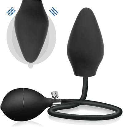 Opblaasbare butt plug - Opblaasbaar - Inflatable - Max 10cm dik - Zacht en flexibel BPA vrij - BDSM set - Zwart - Jespro