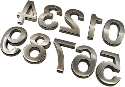 Huisnummer Sticker - Deurbord Cijfer - Huis Markeren - ABS Kunststof - 5 cm Hoog - Grijs