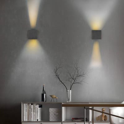 REALITY TALENT - Wandlamp - Zwart mat - incl. 2x SMD 1W - Oplaadbaar - Draadloos - Beweginssensor - Schemeringssensor - Accuvoeding - Buitenverlichting - IP44