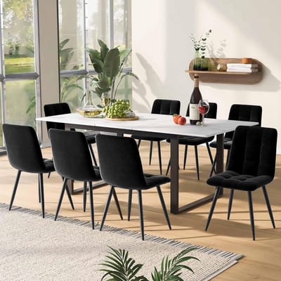 Uittrekbare eettafel - Telescopische tafel - Eten en vergaderen - Verstelbare lengte - 140-180x80x75cm - Wit