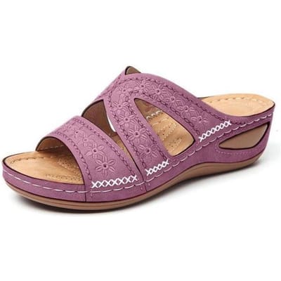 Nouveau Rome mode femmes diapositives été Oxford femmes sandales appartements pantoufles en cuir Pu tongs ceinture boucle femme chaussures 37 pink