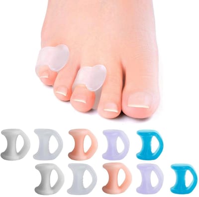 Namajunas - Tenenspreider kleine teen - Teenspreider - Kleine Teens preider - Teenspreider siliconen - Teenbeschermer - Teencorrector - Teenspreiders voor hallux valgus & grote teen - Voor alle tenen - Verlicht pijn en wrijving - 10 Stuks