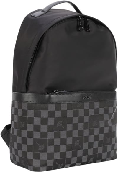 JOOP! laptop rugzak rugzak met laptopvak Scacchi Miko Backpack Black zwart