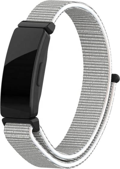 Nylon Smartwatch bandje - Geschikt voor Fitbit Inspire nylon bandje - zeeschelp - Strap-it Horlogeband / Polsband / Armband