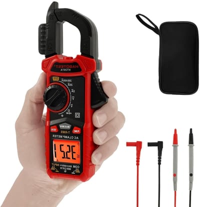 Stroomtang Meter - Ampère Tang - Elektrische Metingen - Automatische Uitschakeling - 19.2 cm - Rood
