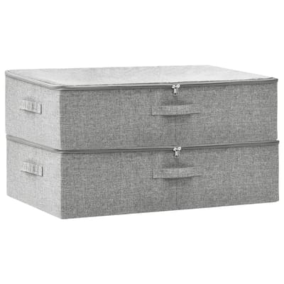 vidaXL - Opbergboxen - 2 - st - 70x40x18 - cm - stof - grijs