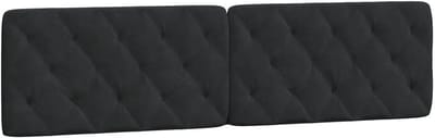 Hoofdbordkussen - Bedkussen Hoofdeinde - Comfortabel Lezen - Ruitenstiksel - 200 cm - Zwart