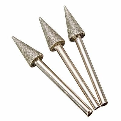 Slijpkop Kegelvorm - Emery Slijpschijf - Metaal Bewerken - Hoge Hardheid - 3x 8 mm - Grijs