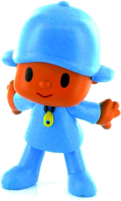 Pocoyo - speelfiguurtje pocoyo open armen - 7 cm - kunststof - Comansi