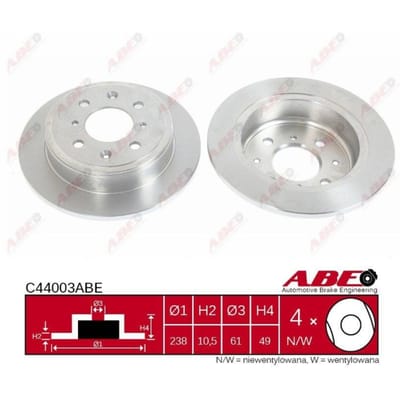 Remschijf ABE C44003 achter, volledig, 1 Stuk