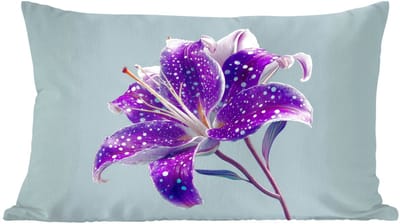 Sierkussens - Kussentjes Woonkamer - 60x40 cm - Lelie - Bloem - Paars - Stippen