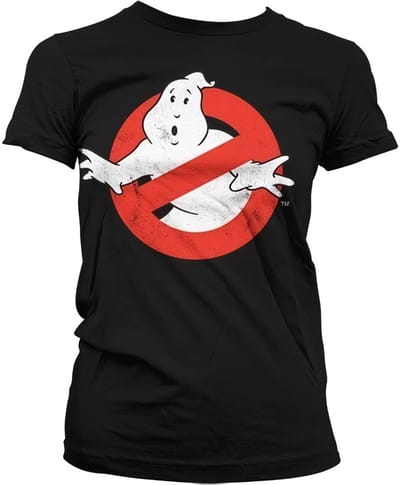 Ghostbusters - t-shirt distressed logo - girly black (s)