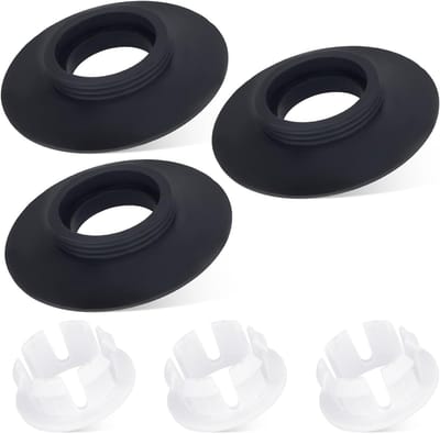 Vervangingsset voor toiletreservoir met flush valve en silicone afdichtingen, geschikt voor Ideal Standard toiletten, inclusief clips en duurzame onderdelen (Zwart)