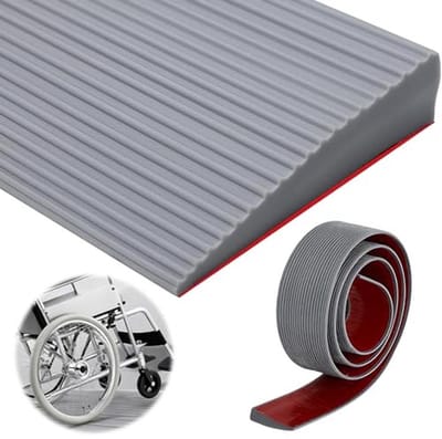 Drempel Voor Rolstoelramps, PVC, Antislip Oppervlak, 90 x 8 x 2 cm