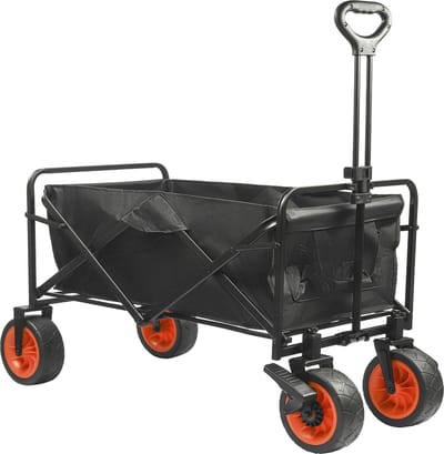 Niceey Bolderkar XXL - Buitenspeelgoed - Opvouwbaar - 100KG Draagkracht - 96L - Inklapbare Bolderwagen/Transportwagen - 2 Standen - Wasbaar Polyester - 98x50cm - Zwart