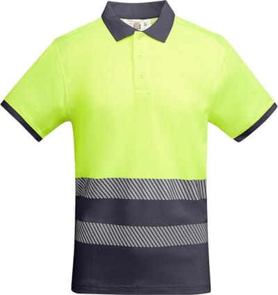 Roly Poloshirt Atrio Shortsleeve RY9318 - Lead 23/Fluor Yellow 221 - L