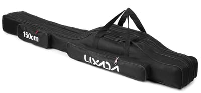 Hengeltas 150cm – 3 Lagen Vistas – Opvouwbare Draagtas voor Vissen – Oxford Stof – Grote Capaciteit – Met Schouderriem – Zwart