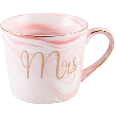 Europese Marmerpatroon Keramische Kop Gouden Rand Mok Koffiekop Huwelijksgeschenkset Souvenir 11.5*8CM