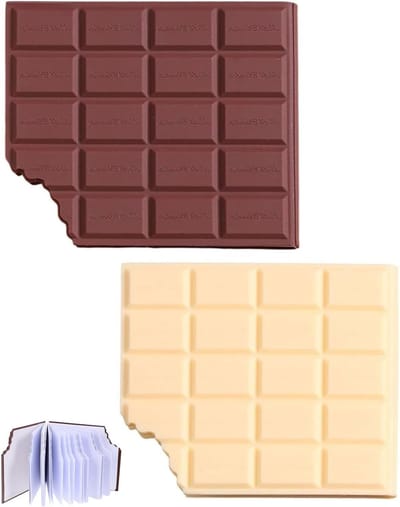 Notitieboek met Chocolade Koekjes Vorm voor Studenten - Handgeschreven Tear-off Notities, Perfect Cadeau voor Vriend en Docent, 2 Stuks
