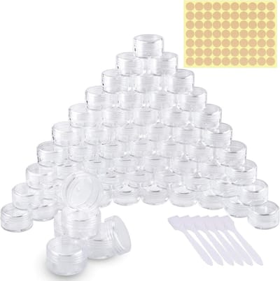 Lege plastic potjes van 5 ml - Set van 60 transparante potjes voor opslag en knutselen