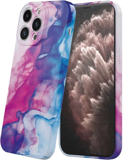 Smartphonica Telefoonhoesje Geschikt voor iPhone 11 Pro Max met Roze Blauw Marmer Opdruk - Flexibel Softcase TPU - Backcover Case Rosé Blue Marble Design geschikt voor iPhone 11 Pro Max