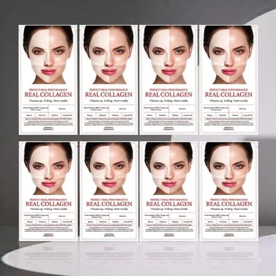 Dermafix Perfect Real Performance Echte Collageen Masker 8 Vel - Hydraterend Anti-Aging Gezichtsmasker voor Versteviging en Elasticiteit Verzorging 8 sheets