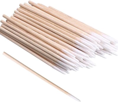 Wattenstaafjes Puntig - Precisie Applicators - Make-up Verfijnen - Houten Handvat - 200 Stuks - Wit