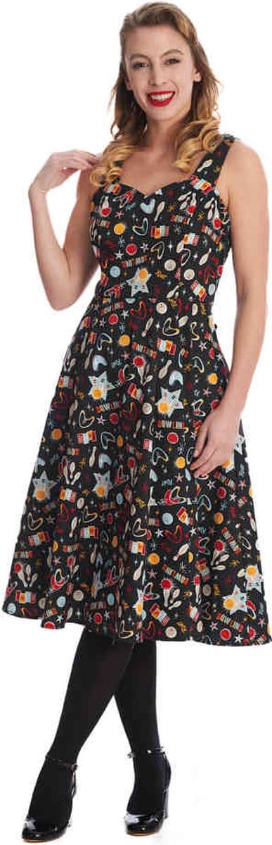 Banned - Let'S Go Bowling Flare jurk - XS - Zwart