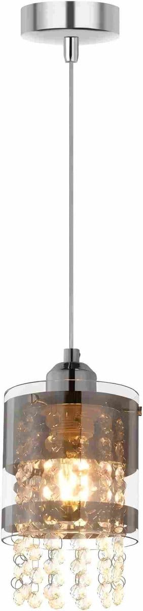 Glitzerlife - Hanglampen - Moderne Kristal & Metaal E27 Pendel – Ø28 cm Hanglampen woonkamer eetkamer slaapkamer – Kristallen glazen kap décor verlichting