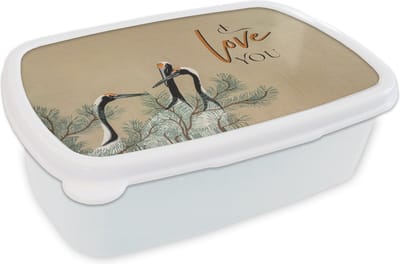 Broodtrommel Wit - Lunchbox - Brooddoos - Quotes - I love you - Spreuken - Japandi - 18x12x6 cm - Volwassenen