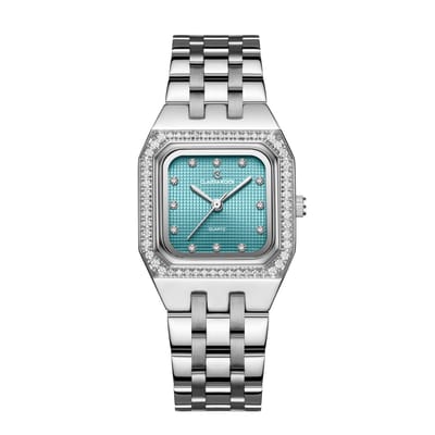 CK Bella – Silver with Light Blue Square Dial - ClaudiaKoch Watches CK 4059
