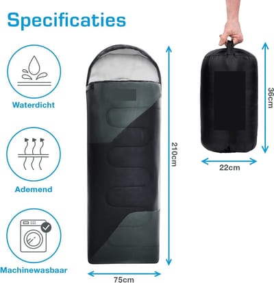 Famanu Premium Slaapzak Volwassenen & - Warme 3-4 Seizoenen, Waterdichte Lichtgewicht Slaapzak voor Mannen, Vrouwen, Kamperen, Festivals & Buitenshuis met Compressiezak