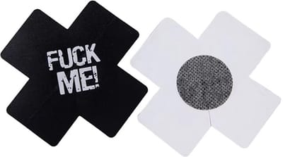 CHPN - Tepelcovers - Tepelsticker - Fuck me sticker voor op tepels - Zwart - Grappige tepel sticker - Tepels afplakken - Festival - Feest - Sexy - 1 paar