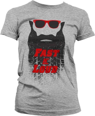 Fast N' Loud Dames Tshirt -S- Kaufman Beard Grijs